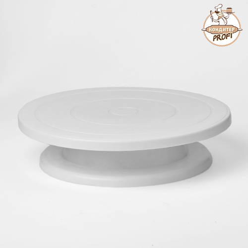 Стол поворотный для торта D-28см, H-6,5см, белый пластик А100 (1шт.)