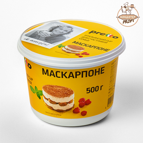 Маскарпоне Сыр "Умалат Рretto" сыр мягкий ж.80% (Упаковка 500 гр.) БЗМЖ