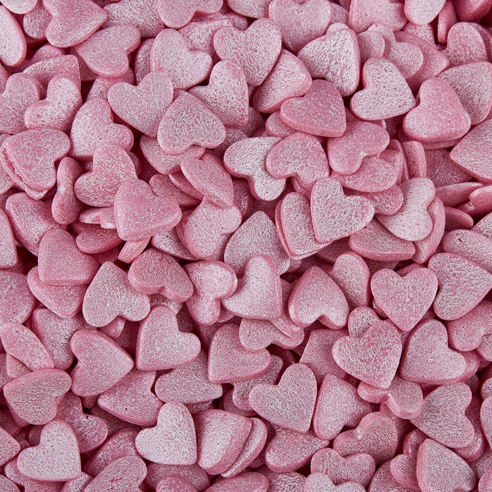 Посыпка "Сердечки розовые, перламутровые" (Упаковка 750гр.)