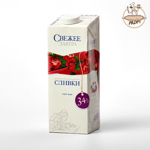 СЛИВКИ 34% (Галактика) Свежее завтра, РОССИЯ (1л )
