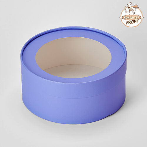 Картонная упаковка круглая 16х7 см. Лавандовый (1шт.)