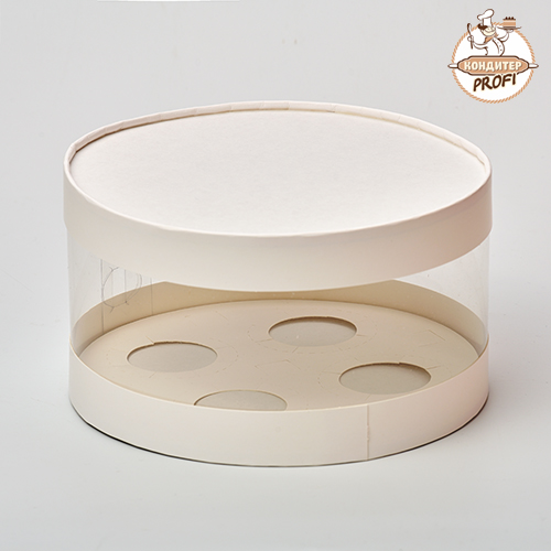 Коробка под капкейки на  4 ячейки "Белая" Премиум Тубус 200х100 (1 шт.)