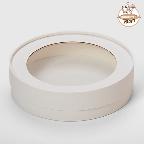 Картонная упаковка для 8 конфет круглая 16,5х3,5 см. (БЕЛАЯ (1шт.) 