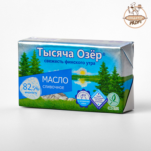 Масло "Тысяча озер" 82%, 400гр. НЕВСКИЕ СЫРЫ (1шт.) БЗМЖ