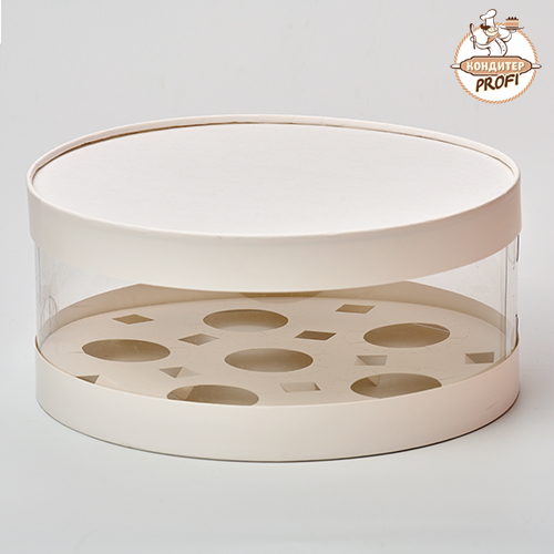 Коробка под капкейки на  6 ячеек "Белая" Премиум Тубус 240х100 (1 шт.)