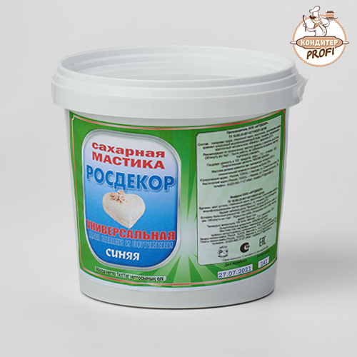 Мастика сахарная "РОСДЕКОР", универсальная (СИНЯЯ) (Упаковка 1кг.)