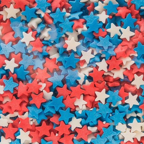 Посыпка "Звезды красные. белые, синие" (Упаковка 750гр.)