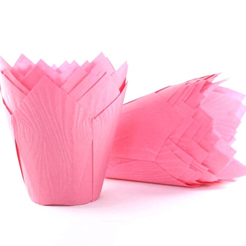 Тарталетка Тюльпан - "Розовый", выс. 80 мм. ø 50 мм. (Упаковка 45 шт.)