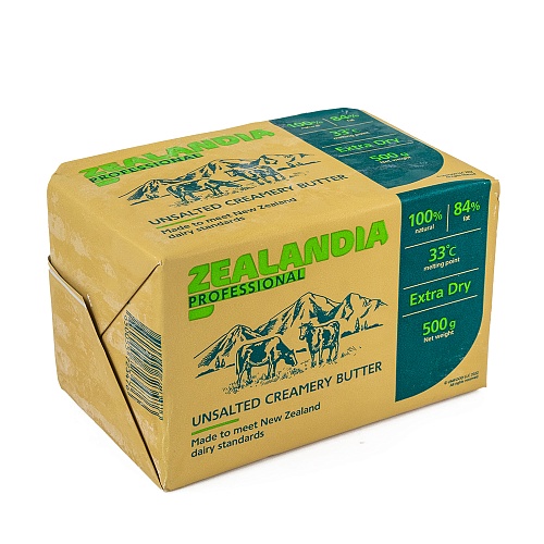 Масло сладколислив. несоленое м.д.ж 84% ZELANDIA PROFESSIONAL 0.5кг