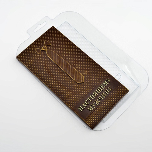 Форма пластиковая для шоколада "Плитка Мужчине галстук" (1шт.)