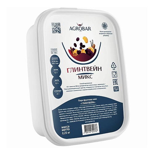 Пюре "АГРОБАР" ГЛИНТВЕЙН , Россия (0,250 кг.)