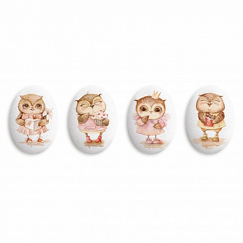 Сахарные фигурки Медальоны "Совушки", 35х25мм 300шт (10шт)